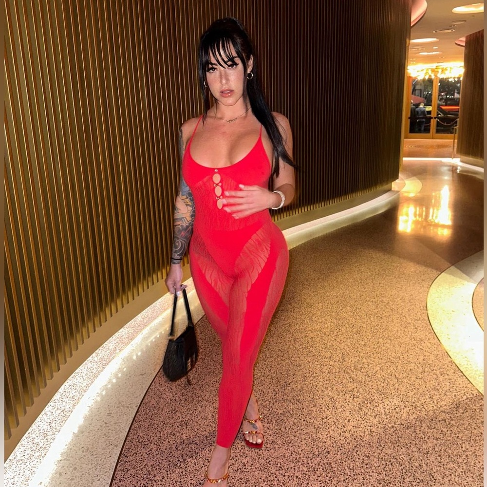 White Fox Boutique Red Jumpsuit
